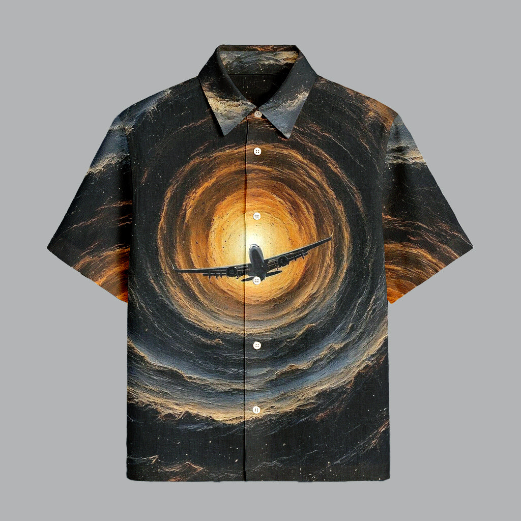 Black Printed Half Sleeve Shirt