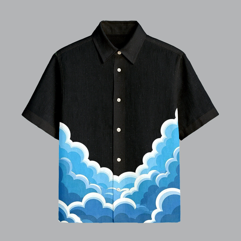 Black Printed Half Sleeve Shirt