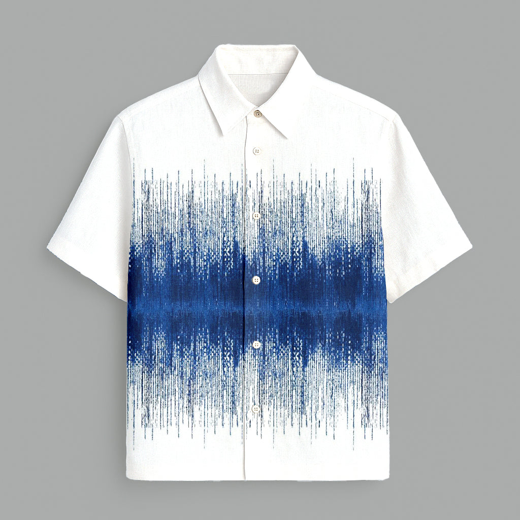 White Printed Half Sleeve Shirt