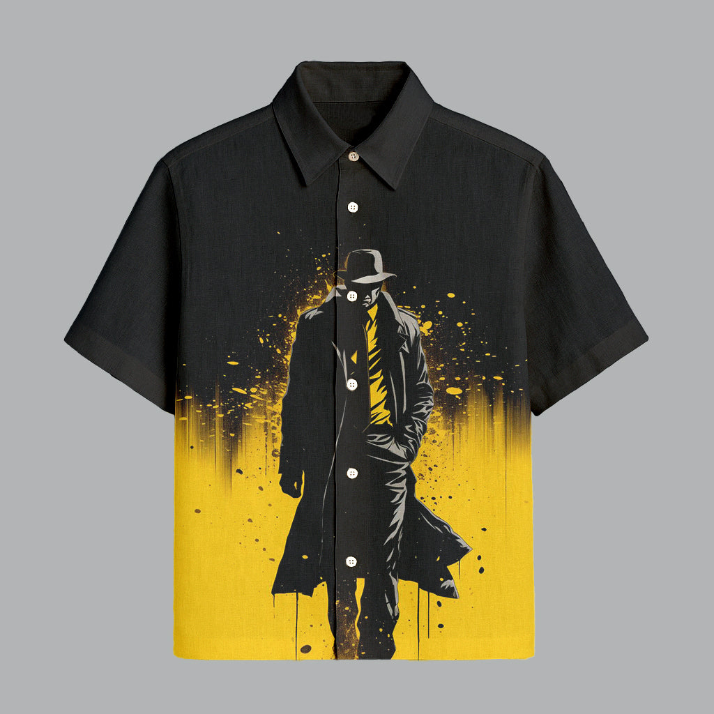 Black Printed Half Sleeve Shirt