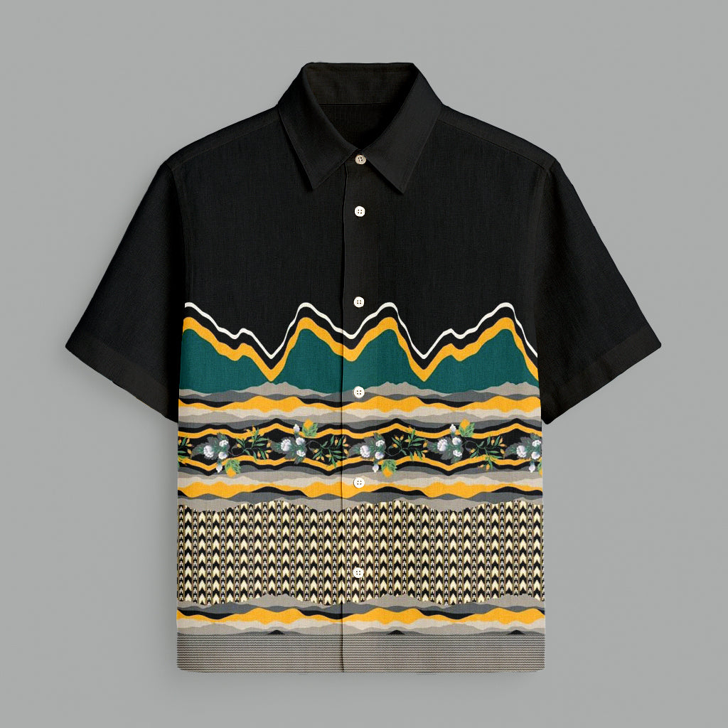 Black Printed Half Sleeve Shirt