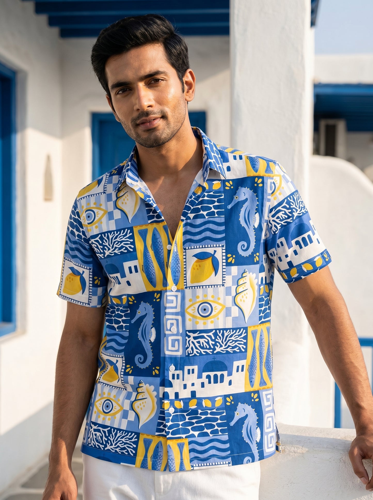 Blue Ocean printed half shirt