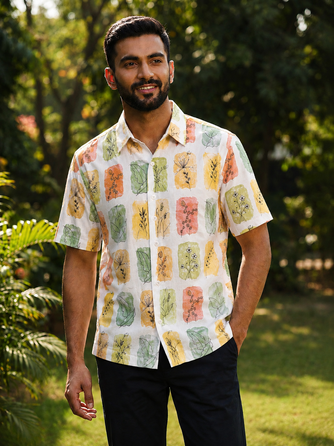 Soft Garden printed half shirt