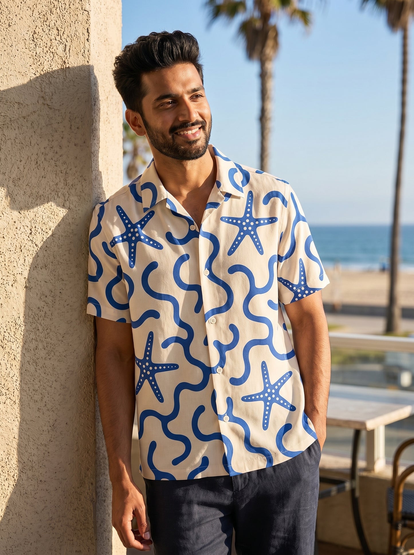 Ocean Drift printed half shirt