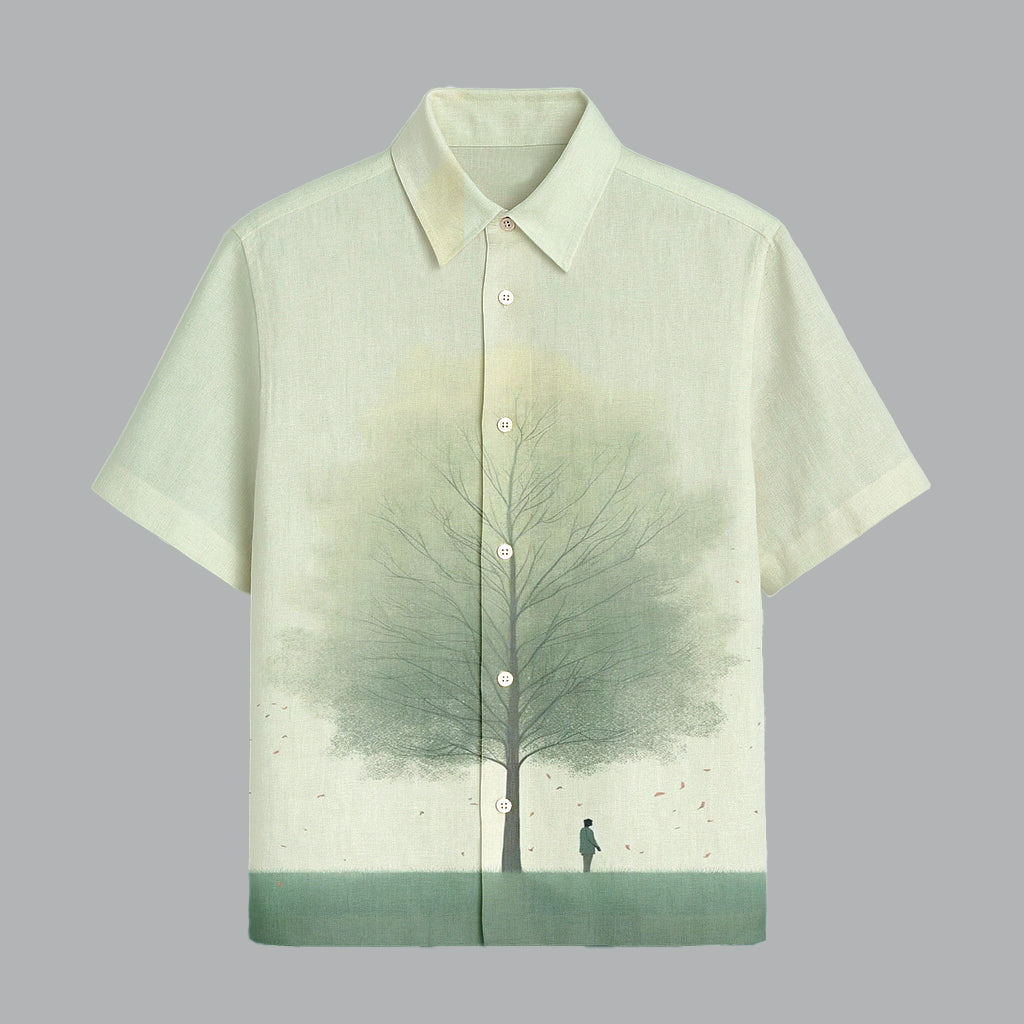 Pista Green Printed Half Sleeve Shirt