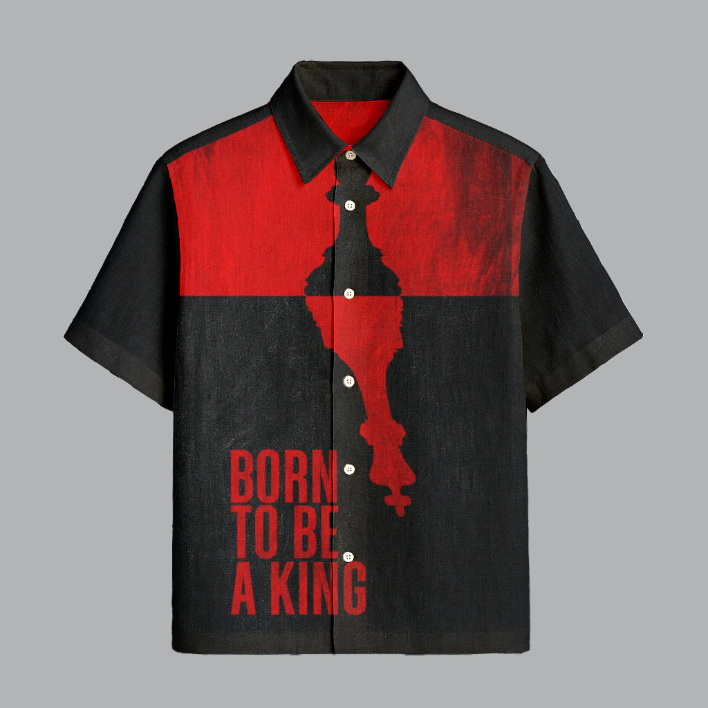 Black And Red Printed Half Sleeve Shirt