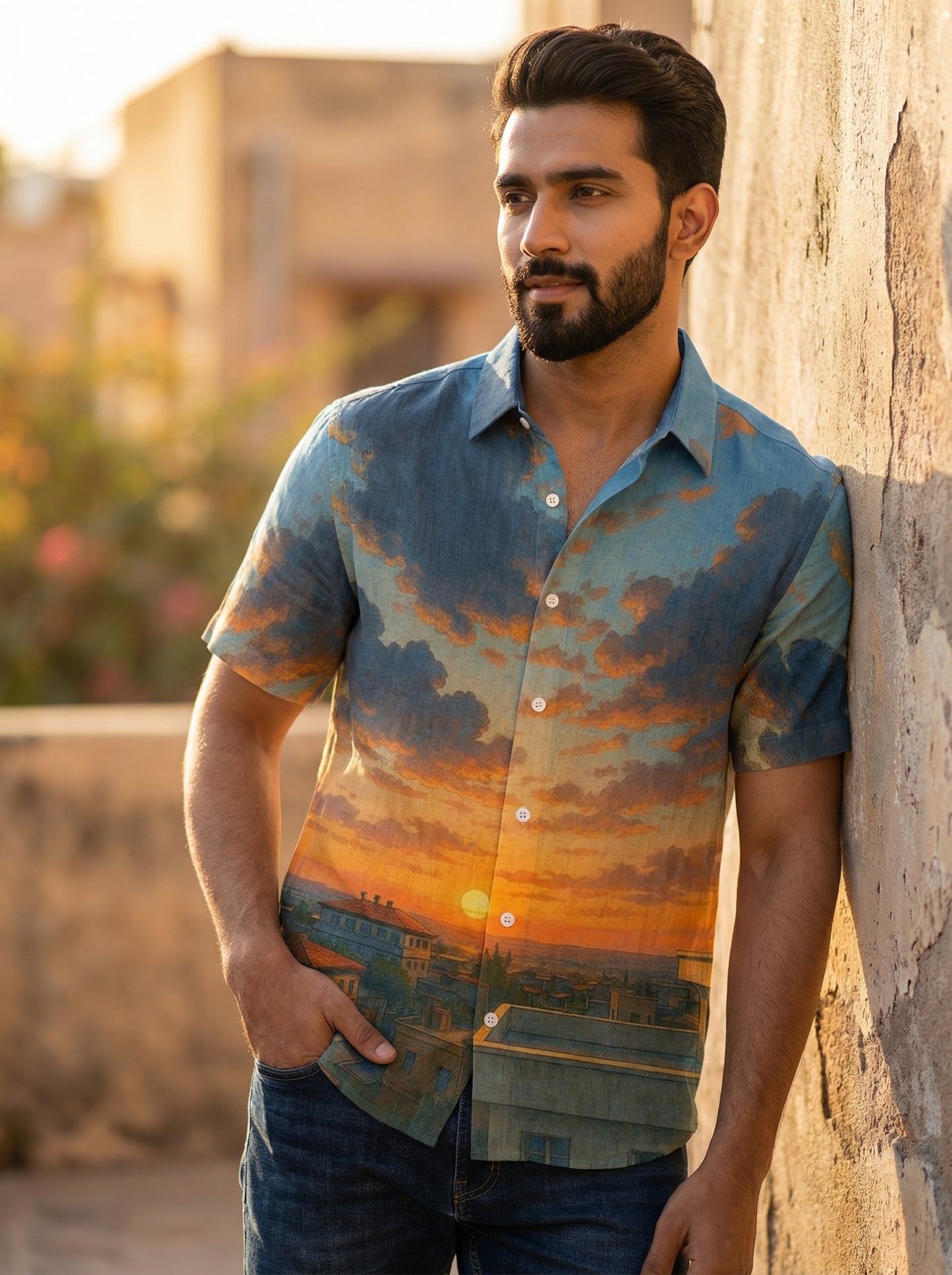 Multi Color Printed Half Sleeve Shirt