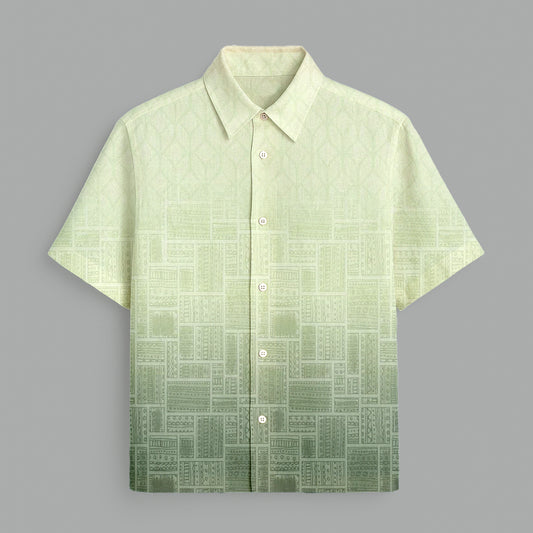 Green Block  Printed Half Sleeve Shirt