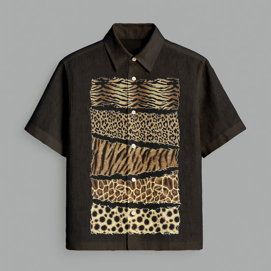 Black Printed Half Sleeve Shirt