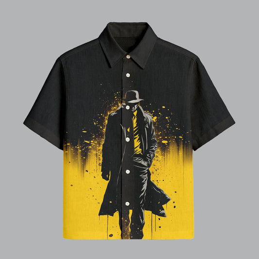 Black Printed Half Sleeve Shirt