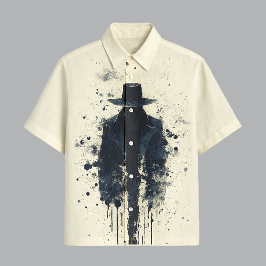 Cream Printed Half Sleeve Shirt