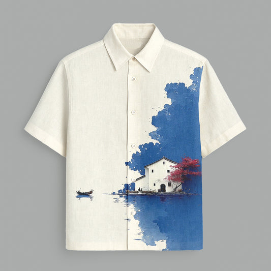 White House Printed Half Sleeve Shirt