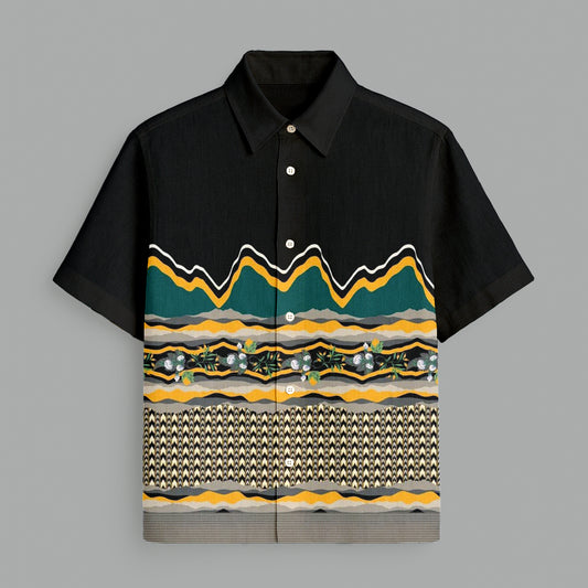 Black Printed Half Sleeve Shirt