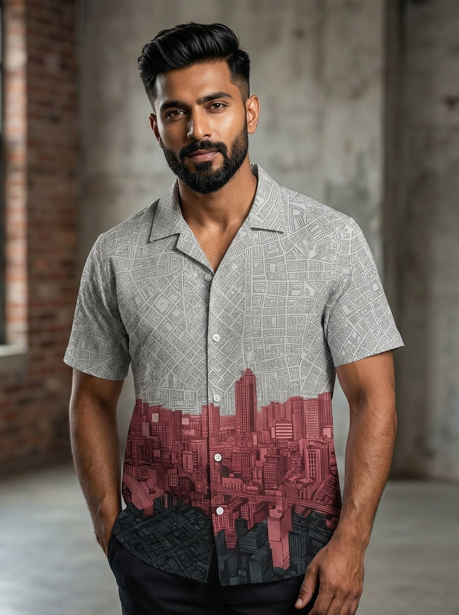 Metro map printed half shirt
