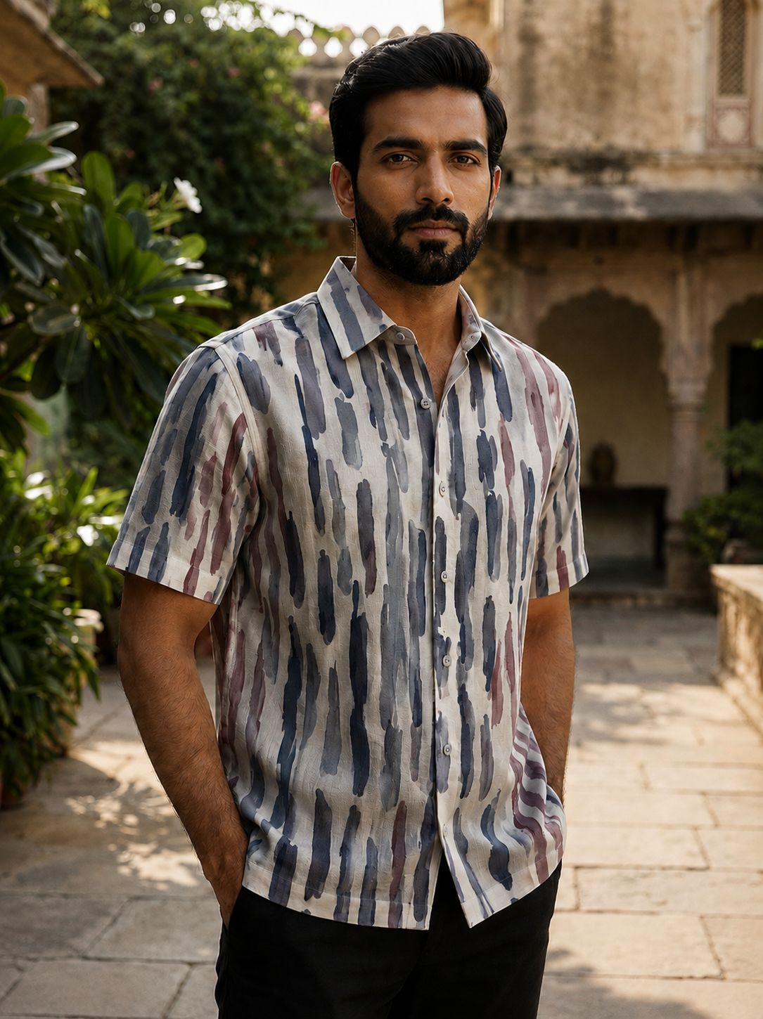 Modern Ethnic printed half shirt