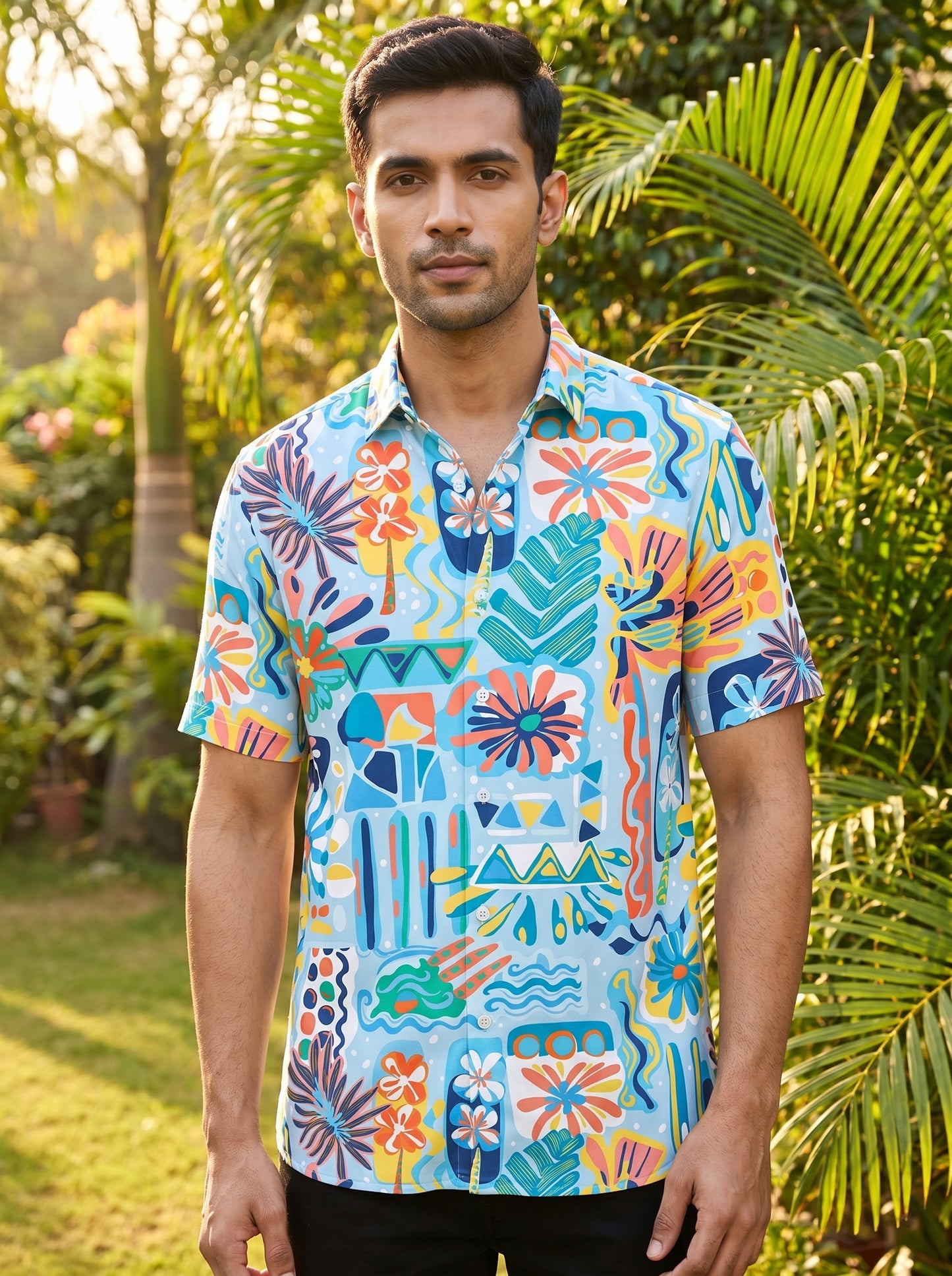 Ocean printed half shirt