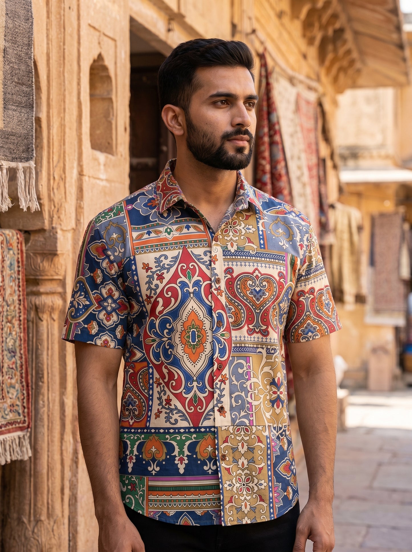 Royal printed half shirt