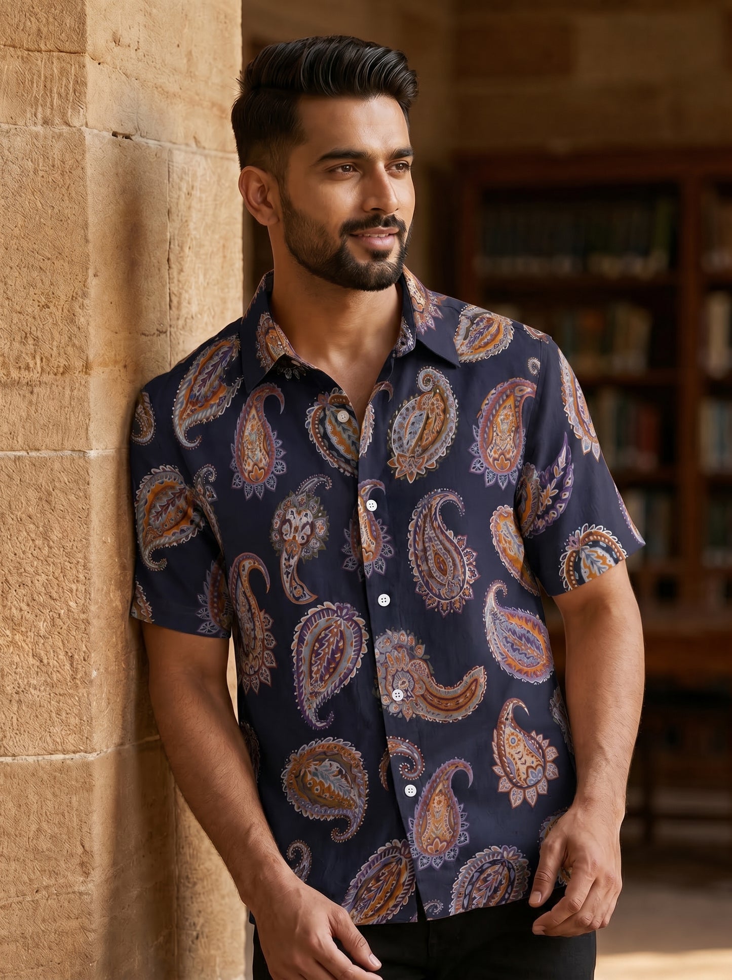 Royal Vintage printed half shirt